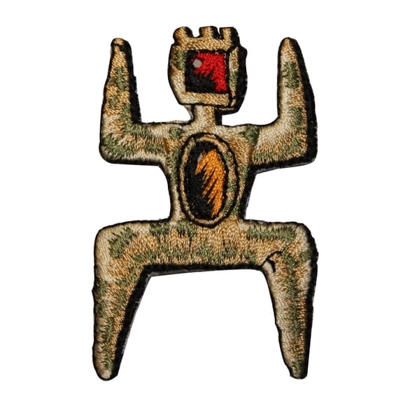 ID 2363 Ancient Mural Man Patch Alien Cave Drawing Embroidered Iron On Applique