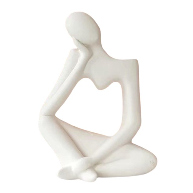 Florero de Cerámica Moderno, Estatua de , Figurita de Arte Abstracto, Artesanía Coleccionable, Adorno Hecho a Mano para Mesa, Oficina, Hogar, , Blanco Soledad florero