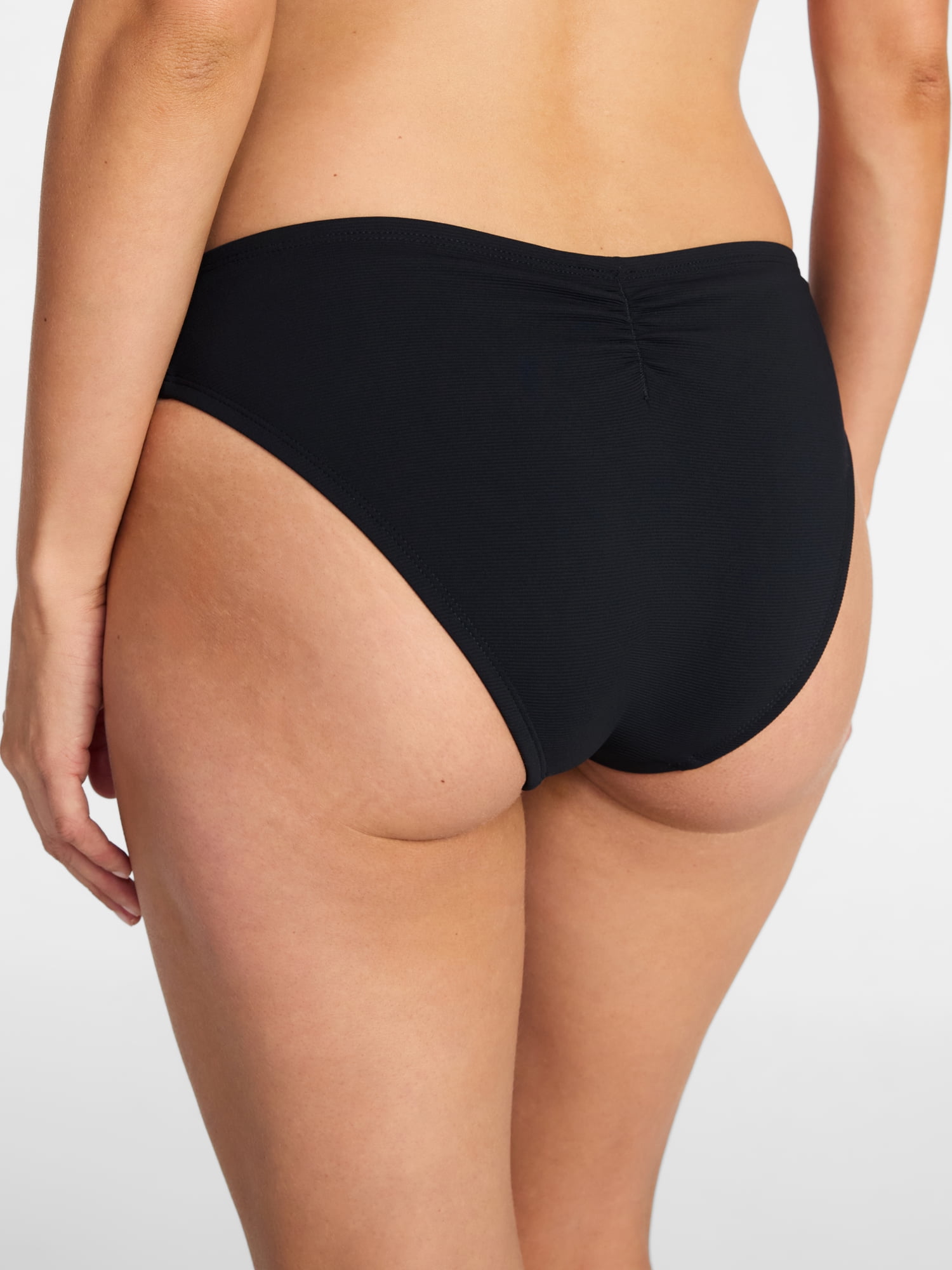 Time and Tru Women's and Women's Plus Size Ribbed Low Rise Bikini Bottoms, Sizes XS-3X