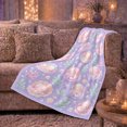 thumbnail image 5 of Sleeping Axolotls Nestled In Pastel Ocean Shells, Cozy Flannel Blanket with Pastel Kawaii Illustration Print, Housewarming Gift for Axolotl art enthusiasts, Home Decor for Bedroom and Living Room, 5 of 7