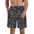 thumbnail image 2 of Uemuo Numbers Pattern Men's Swim Trunks Hawaiian Beach Bathing Suit Swimsuits Beach Quick-Dry Shorts with Pockets-Small, 2 of 9