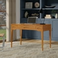 thumbnail image 2 of Harper 48 inch Wide Solid Hardwood Mid-Century Modern Small Desk in Light Golden Brown, 2 of 11