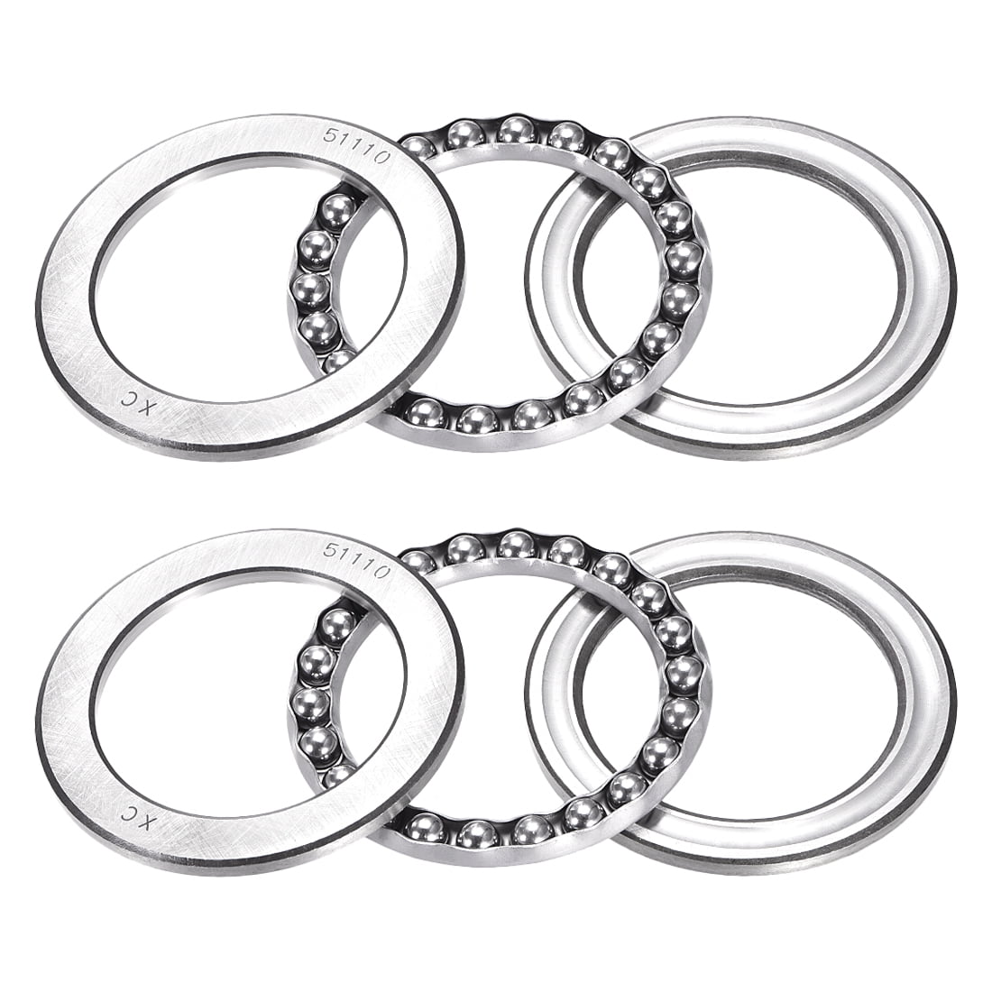 uxcell 51110 Single Direction Thrust Ball Bearings 50mm x 70mm x 14mm Chrome Steel