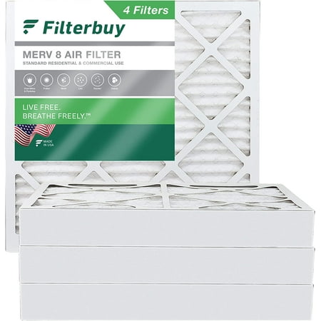

Filterbuy 25x25x4 MERV 8 Pleated HVAC AC Furnace Air Filters (4-Pack)