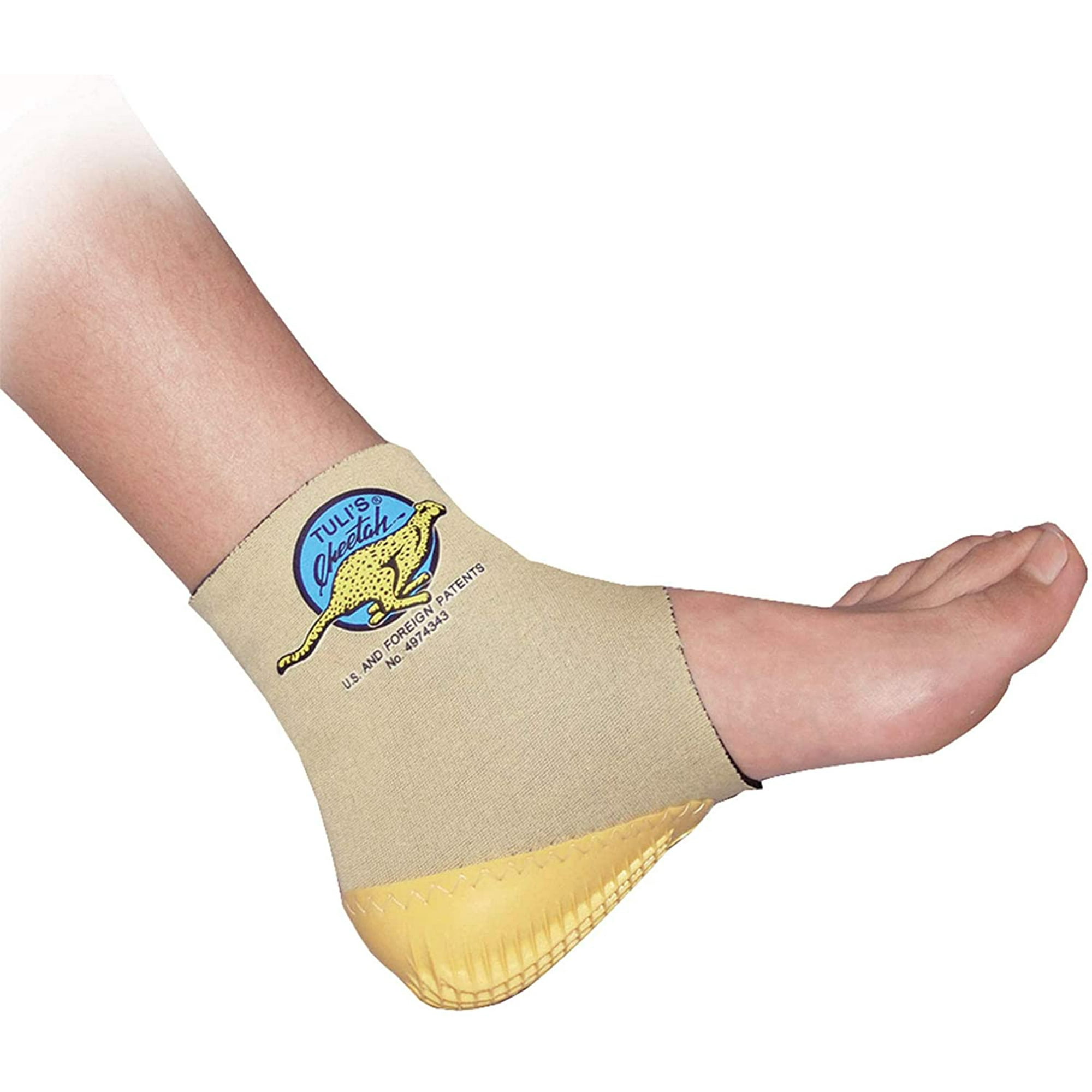 Tuli s Cheetah Heel Cup with Compression Sleeve for Sever s Disease and Heel Pain for Gymnasts and Dancers Fitted Youth X Small Walmart
