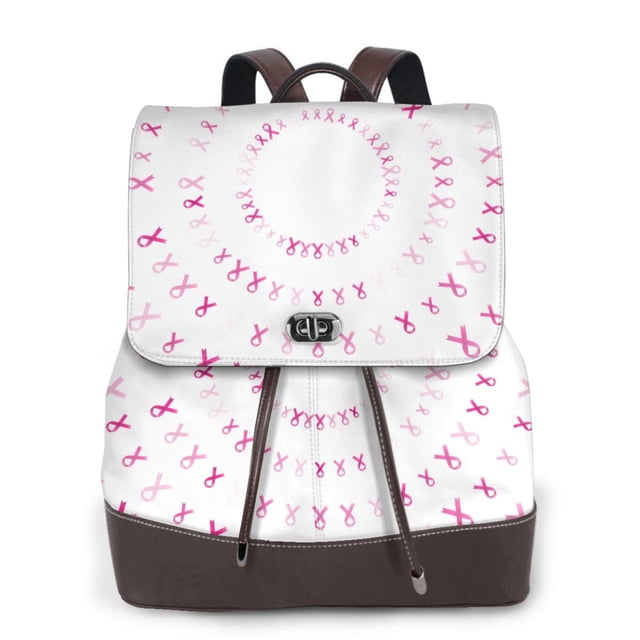 Fotbe Breast Cancer Awareness (4) Mochila Bolso con Estampado para Mujer, Mochila Antirrobo de Nylon Impermeable, Bolsa Ligera de Hombro