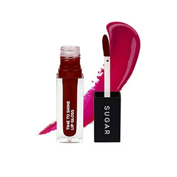 SUGAR Cosmetics Time To Shine Lip Gloss - 06 She-Rad (Dark Red) Non-Sticky Formula , Jojoba Oil Infused