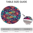 thumbnail image 6 of Snug Fitting Boho Table Cover, Vibrant Floral Print with Elastic Band for 52-56 Inches, 6 of 7