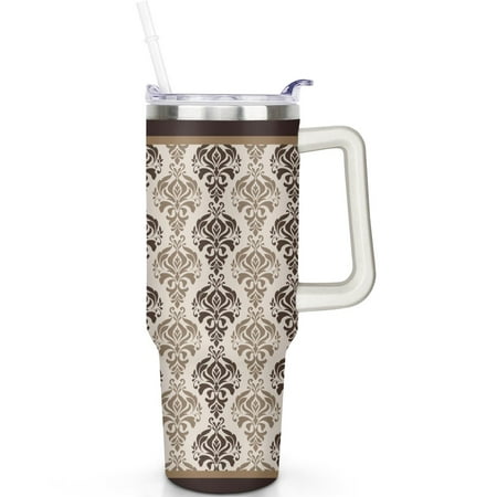 

40oz Boho Tumbler | 40 oz Bohemia Theme Tumbler with Handle & Straw | Spill Proof Lid | Double Insulated Travel Coffee Cup | Boho Gifts for Men Women
