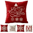 thumbnail image 3 of Merry Christmas Snowflake Tree Print Throw Pillow Cover Case Sofa Bed Car Decor, 3 of 10