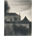 thumbnail image 2 of Seurat, Georges 12x14 Black Ornate Wood Framed with Double Matting Museum Art Print Titled - House at Dusk, 2 of 4