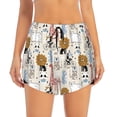 thumbnail image 4 of Lsque Hand Drawn Animals Printed Women's Running Shorts with Liner Pockets,Elastic Quick Dry Workout Athletic Gym Yoga Shorts,Womens High Waist Shorts-X-Large, 4 of 9