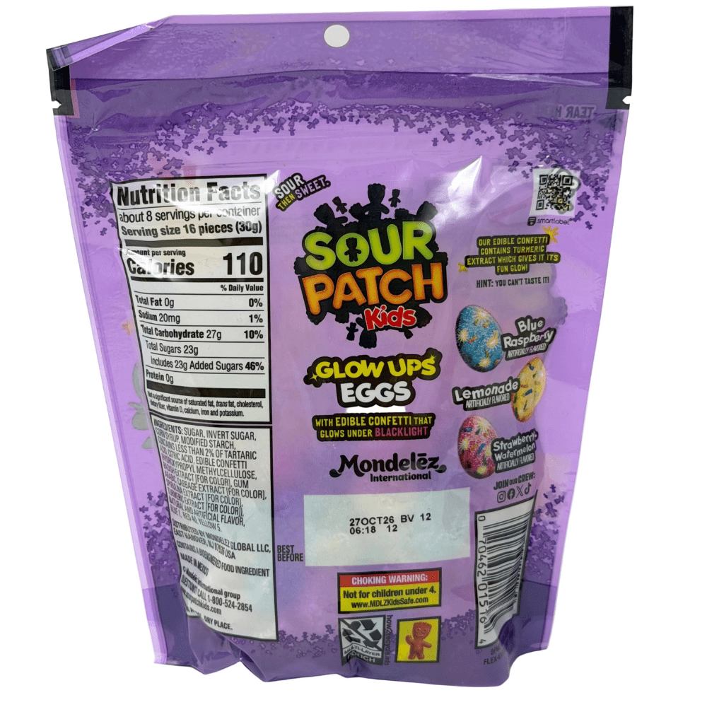 Sour Patch Glow Ups Eggs Soft Chewy Candy 8.4 oz, 2 Pack