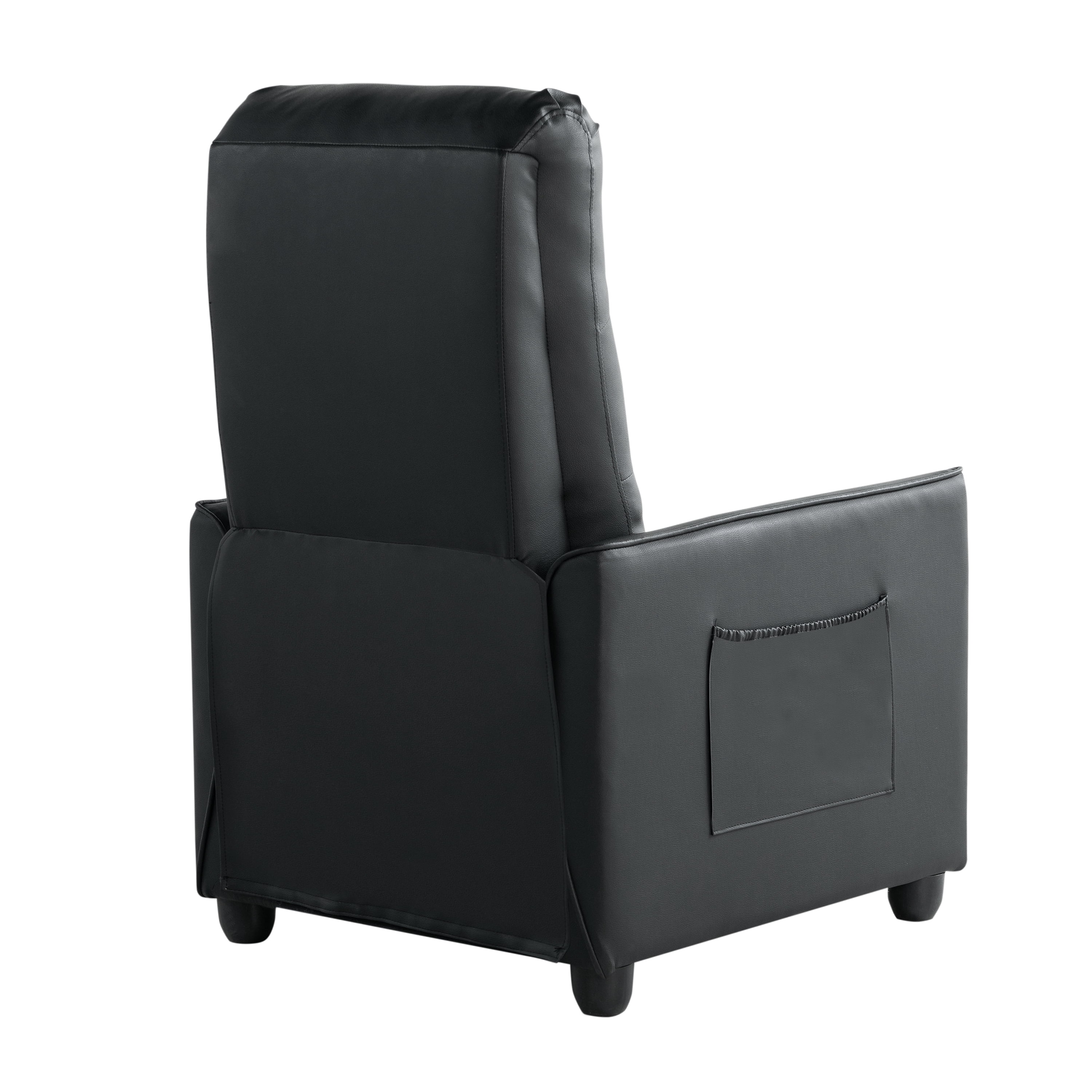 Relax A Lounger Morgan Modern Pushback Recliner, Black Faux Leather