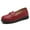 Red, variant on Women's Casual Loafers Slip On Leather Shoes Lightweight Casual Walking Shoes Female Moccasins Classic Penny Loafer Flats Boat Shoes