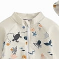 thumbnail image 5 of NIEWTR Baby Boys Kids Swimsuit Toddlers One Piece Zipper Swimwear with Hat Rash Guard Surfing Suit(A01-White,2-3 Years), 5 of 7