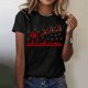 thumbnail image 1 of Camisetas con estampado navideño para mujer, camisetas con estampado divertido de copa de vino y sombrero rojo, Tops de manga corta con cuello redondo, ropa de verano, 2024, 1 of 5