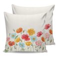 thumbnail image 7 of Outdoor Throw Pillow Cover Watercolor Poppy Blossom Flower Waterproof Cushion Covers 2 Pack Garden Floral on Burlap Linen Pillow Cases Home Decoration for Patio Garden Couch Sofa, 7 of 7