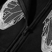 CHGBMOK Women's Zipper up Hoodie Gothic Butterfly Printing Hooded Sweatshirts Y2K Retro -Graphic Jacket Outwear