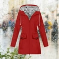 thumbnail image 2 of Duoif Veste de Pluie pour Femme, Coupe-Vent d'Automne et d'Hiver pour l'Extérieur, Veste de Randonnée, Manteau de Pluie Léger, Vestes pour Femme Rouge P, 2 of 3