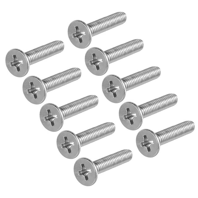 Tornillos de cabeza plana M4x20mm Unique Bargains Phillips cruzados de acero inoxidable 304, fijaciones, tornillos, 30Pcs