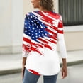 thumbnail image 5 of Women's T-Shirts Patriotic Star Print 250th Anniversary USA Crew Neck 3/4 Sleeve Independence Day, 5 of 5