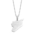 thumbnail image 1 of Collar con colgante de mapa de Siria Qarigey acero, 1 of 6