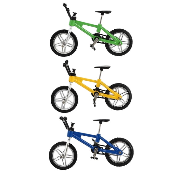 MERRYHAPY Alloy Finger Bikes 3 Sets Assorted Colors Wear-Resistant Plastic Desktop Toys and Decorations