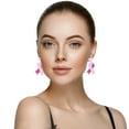 thumbnail image 4 of Ribbon Acrylic Earrings Cancer Awareness Fashion Jewelry Lightweight Dangle Drop Earrings for Women Support, 4 of 6