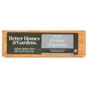 Better Homes & Gardens Bamboo Long Drawer Organizer, 15 IN W x 5.98 IN D x 1.97H, Natural Bamboo Color