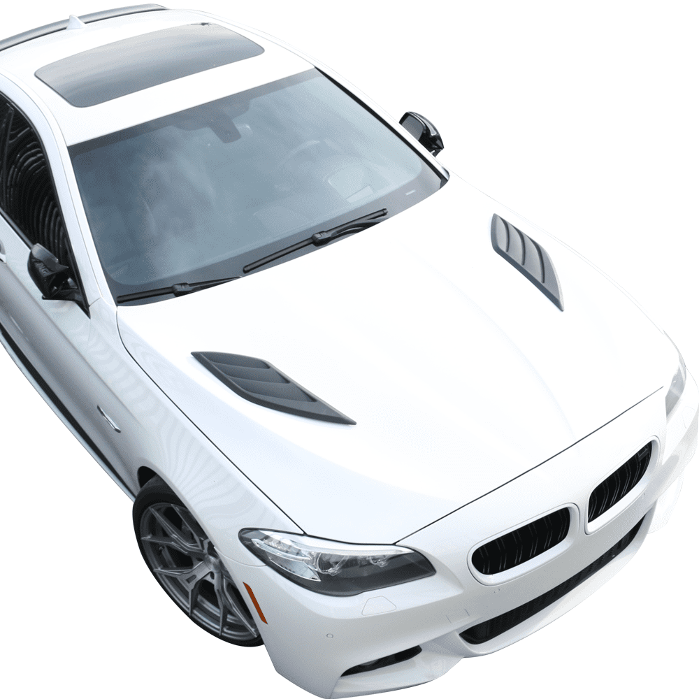 Ikon Motorsports Compatible with Universal IKON Style Air Flow Hood Vent Scoop Black ABS 2 Pieces