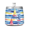 thumbnail image 7 of Yayeee Ashtray with Lid for Cigarette Smokeless Stainless Steel Home Ash Holder, Red Hand Drawn Sailboats, 7 of 7