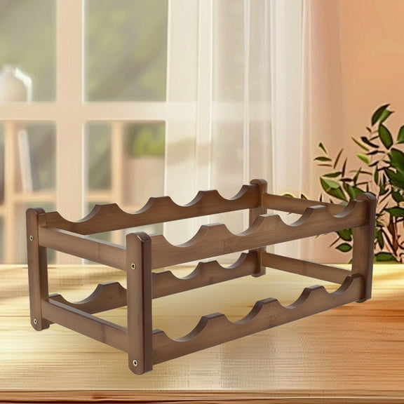 Wine Rack Wooden Wine Storage Rack Sturdy Wood Wine Bottle Holder Wobble Free Wine Holder Stand Countertop Wine Storage Shelf for Wine Bottles Kitchen Pantry Countertop
