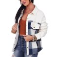 thumbnail image 3 of Vedolay Jackets Womens Jean Jackets Distresse Oversized Stretch Button Up Cropped Coats,White L, 3 of 5