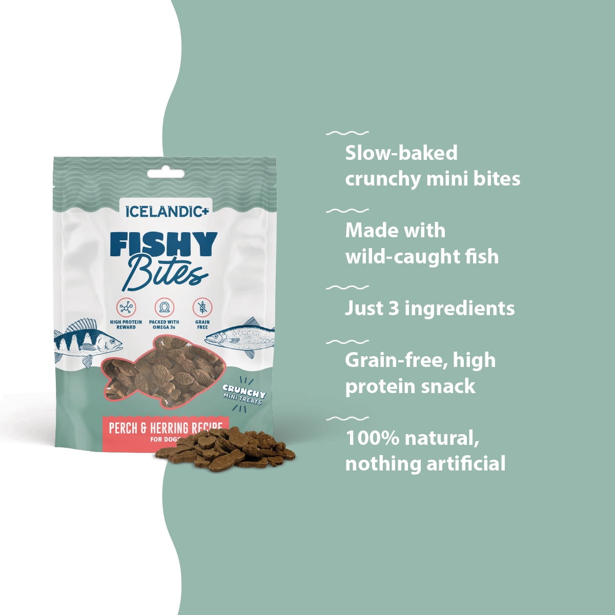 (Pack Of 6) Icelandic Plus Dog Treat Fishy Bites 2 Oz