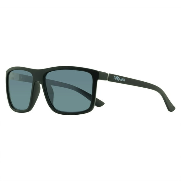 Piranha Eyewear Reaction I Rubber Finished Black Frame Sunglasses with Smoke Lens