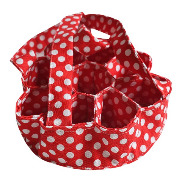 Canasta de recolección de huevos, bolsa de lona, transporte de almacenamiento con 7 bolsas para el hogar, huevos de gallina de gallina de pollo. Rojo