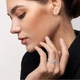 thumbnail image 2 of Bonjour Jewelers 18K White Gold 3ct Created White Sapphire Round Engagement Wedding Ring Plated Size 11, 2 of 2