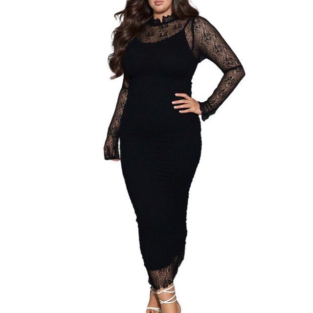 Wdgfv Ensemble de Robe en Dentelle 2 Pcs pour Femme Robe Midi Moulante Élégante Robe de Fête d'Anniversaire Robes d'Invitée de Mariage
