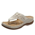 thumbnail image 3 of dmqupv Womens High Heels Platform Wedge Sandals Breathable Fashion Thick Soled Earth Sandals for Women Size 9.5 Beige 10, 3 of 5