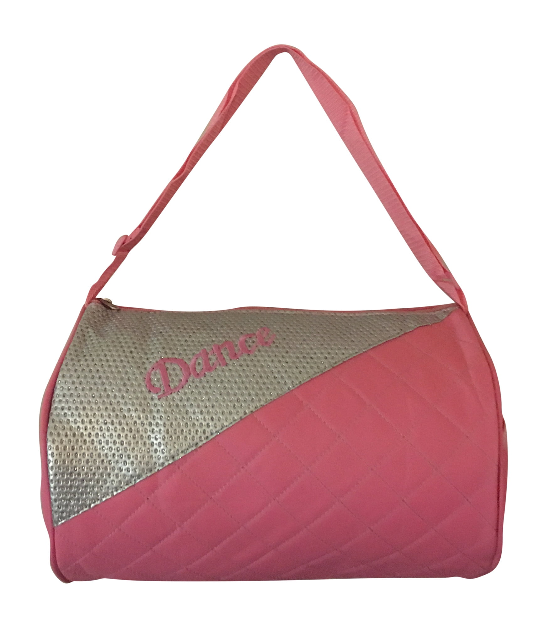 Girls Dance Duffel Bag Pink with Adjustable Shoulder Strap