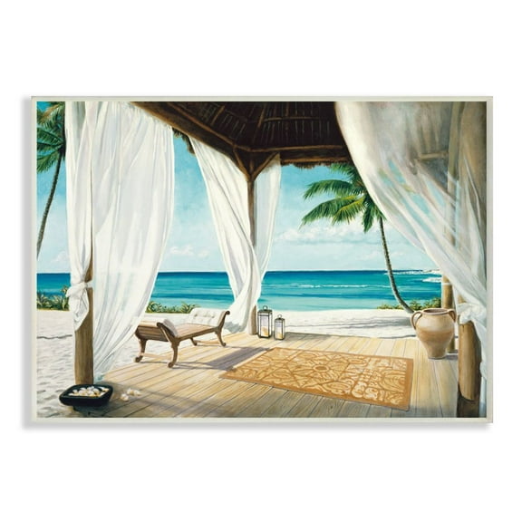 Stupell Industries Beach Resort Ocean Sea Landscape Painting Wall Plaque by Jacob Reed