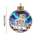 thumbnail image 2 of Diceymbol White Ram Aurora Borealis Christmas Ball Ornament, 3.15 In Plastic Hanging Decoration with Arctic Winter Landscape Artwork, 2 of 6