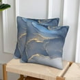 thumbnail image 5 of Abstract Marble Blue and Gold Pillow Covers 18x18 Set of 2, Art Marble Morden Throw Pillow Covers Outdoor Decorative Pillow Case for Couch Bed Sofa Cushion Home Decor, 5 of 6