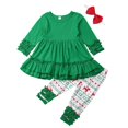 thumbnail image 4 of Christams Outfits Newborn Baby Girl Long Sleeve Ruffle Dress Long Legging Pant 2Pcs Set Outfits, 4 of 4