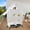 White, variant on Qiyester Bird Cage Wrought Iron Pet Nest with Rolling Stand with Slide-Out Tray, Water Bottle&Feeder