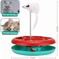 thumbnail image 3 of -in-1 cat toy with mouse, cat rotating teaser feather and ball (red), 3 of 5