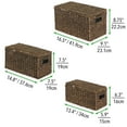 thumbnail image 4 of mDesign Woven Seagrass Home Storage Basket with Lid, Set of 3 - Brown Finish, 4 of 8
