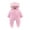 Pink, variant on Kids Jumpsuit Winter Girls Boys Clothes Warm Bear Ears Overall Rompers Hooded Jumpsuit Pink 0-3 Months