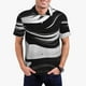 thumbnail image 1 of Balery Abstract Black White Swirls Camisa Polo de Hombre con Estampado, de Manga Corta y Tejido Medio, Camisa Tipo Golf Polo-Large, 1 of 6